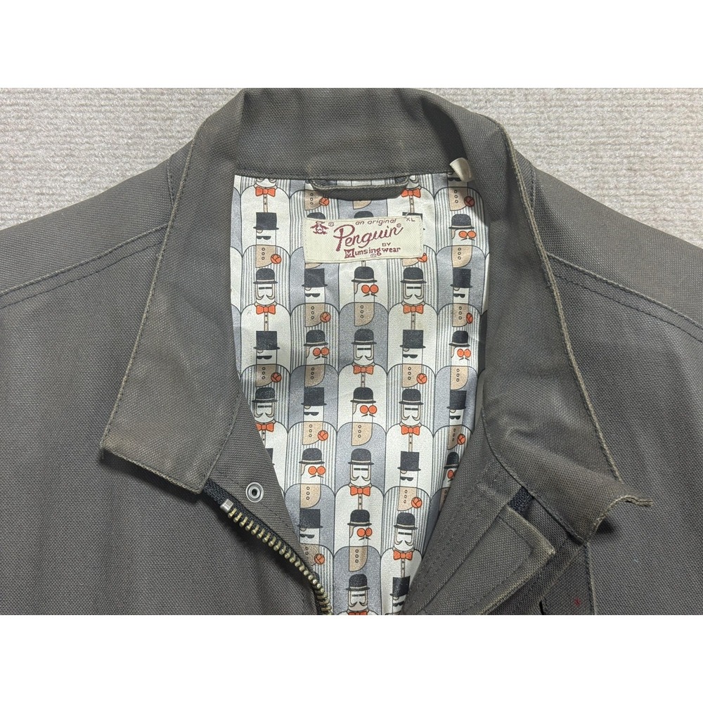 Original Penguin by Munsingwear Jacket Mens XL Gray Field Utility Zip Snap Lined - Picture 12 of 15